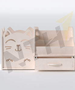 Kệ đựng bút hình mèo cute nhiều ngăn gỗ PlyWood