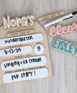 Personalized First Day of School Sign