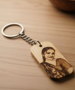 Custom Photo Keychain Wood